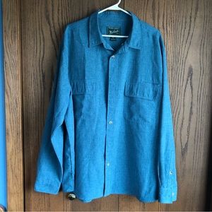 Woolrich blue long sleeve button down shirt size 2XL